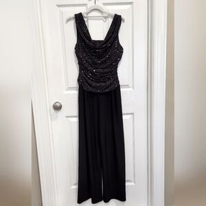 R&M Richards Petite Black Sparkly Pantsuit w/Tags